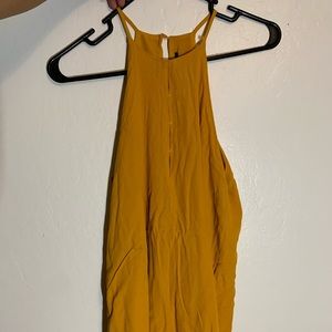 Mustard Halter Top Short Sun Dress